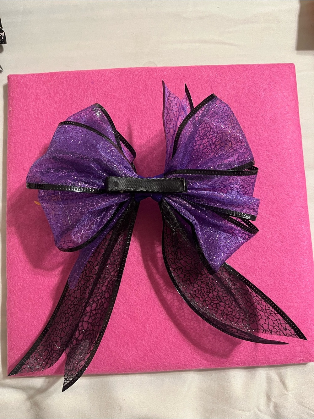 Handmade Halloween Spider & Skull Decorative Bow - Purple - Picture 2 of 2